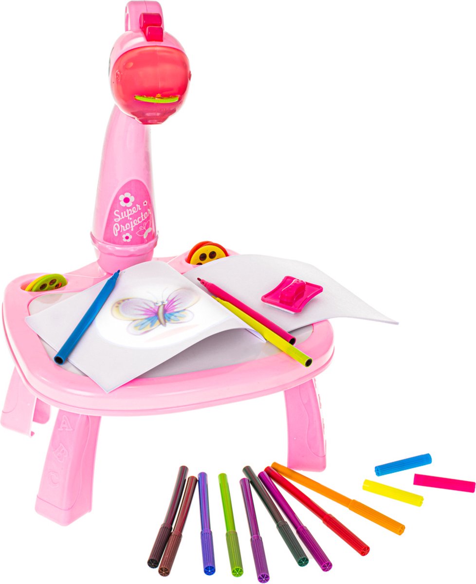 Drawing table with projector 24 images - Pink