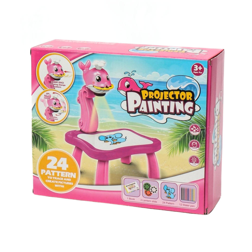 Drawing table with projector 24 images - Pink