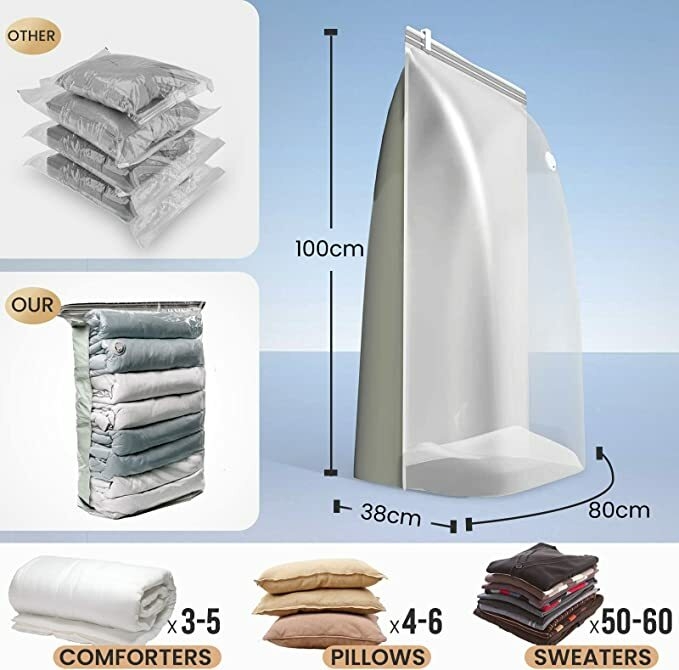 Vacuum compression storage bag 80 x 110 cm