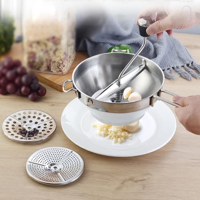 Broyeur de pommes de terre en acier inoxydable 3 disques de fraisage