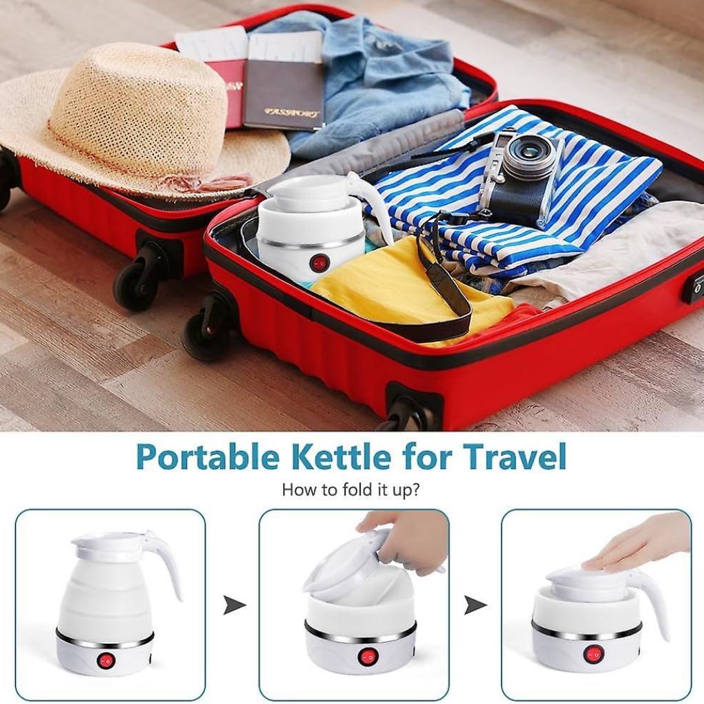 Bouilloire électrique pliable en silicone ,portable Avec  indicateur de mise hors tension غلاية كهربائية قابلة للطي محمولة سيليكون