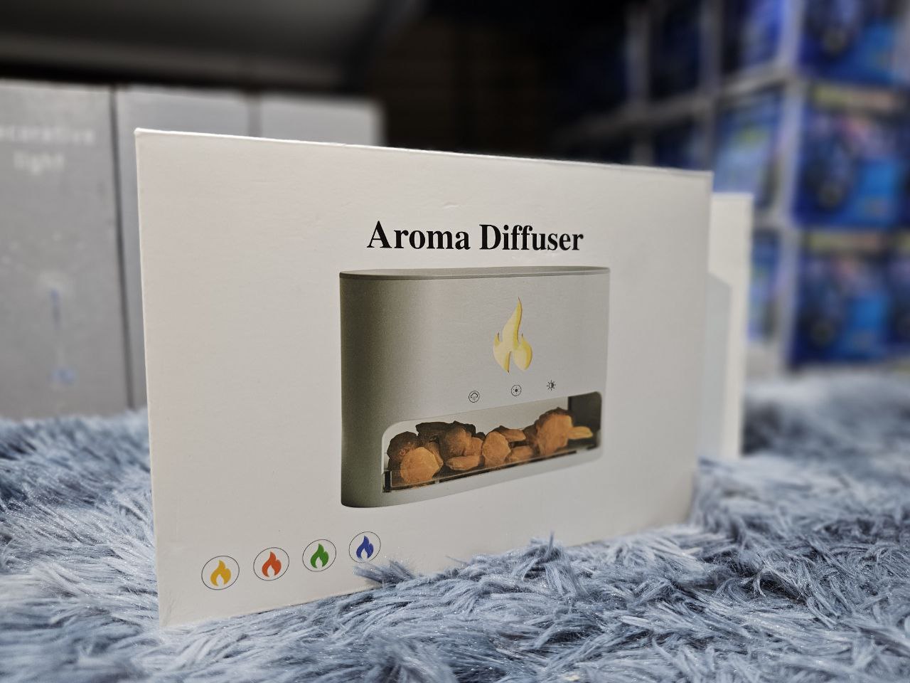 Flame effect essential oil diffuser with crystal salt rocks 250ml