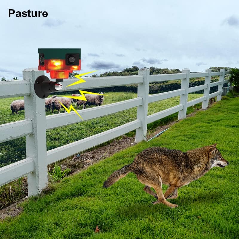 Solar animal repeller with motion sensor, sound alarm and 6 LED lights