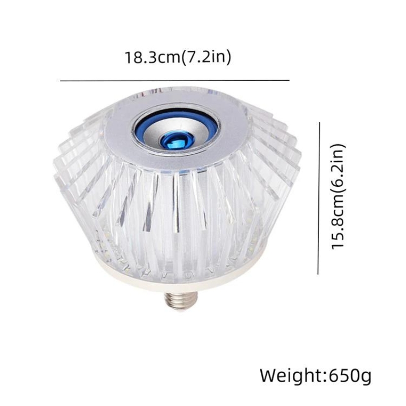 مصباح LED موسيقي كريستال مع مكبر صوت وبلوتوث وجهاز تحكم 24 واط