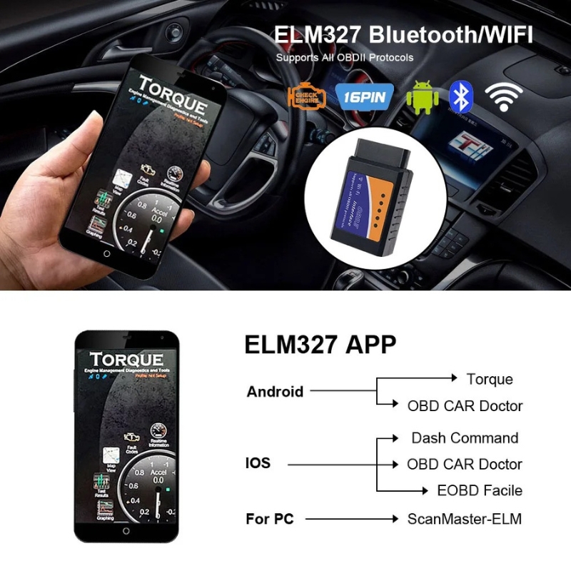 Scanner de diagnostic auto Vgate iCar2 OBD2 Bluetooth