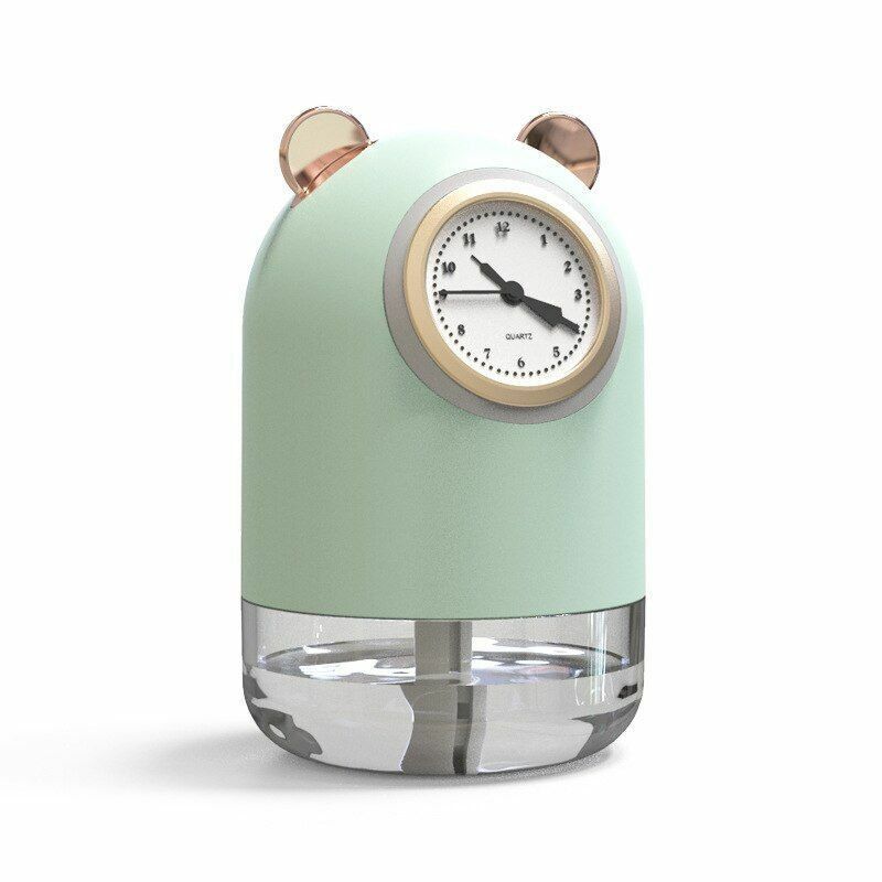 Desktop humidifier with clock, spray and 7 LED colors 300 ml