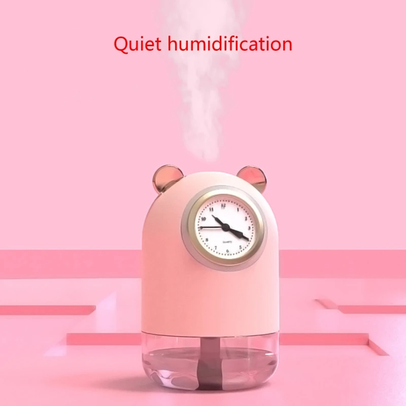 Desktop humidifier with clock, spray and 7 LED colors 300 ml