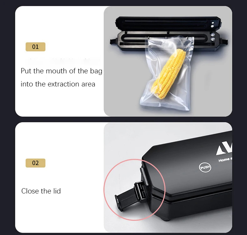 Scelleuse Sac Plastique Alimentaire pour le stockage avec 10 sac gratuit