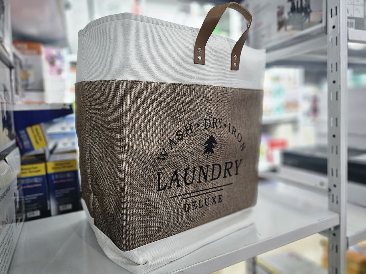 Large foldable fabric laundry basket