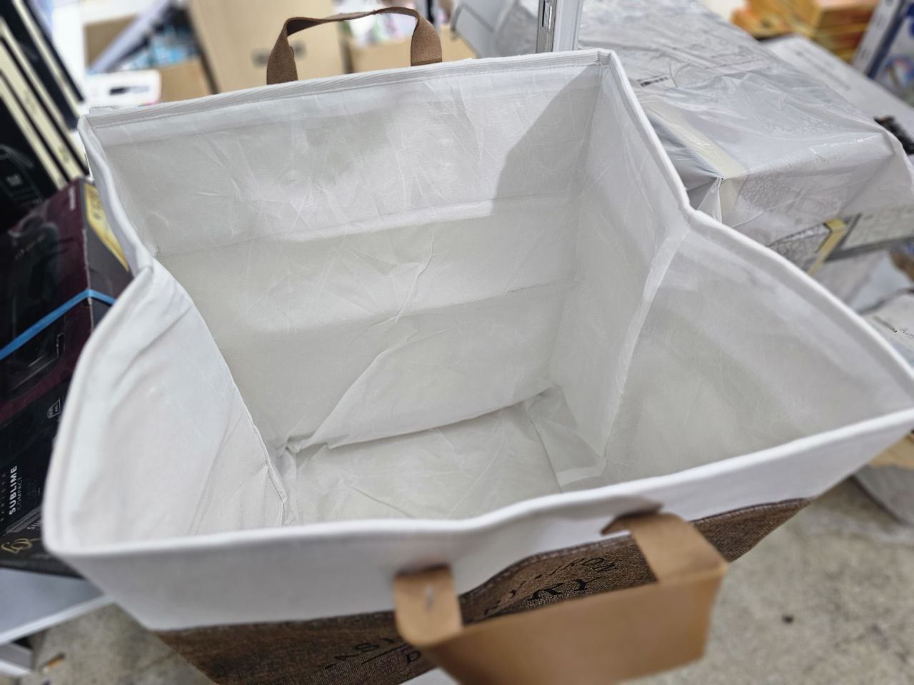 Large foldable fabric laundry basket
