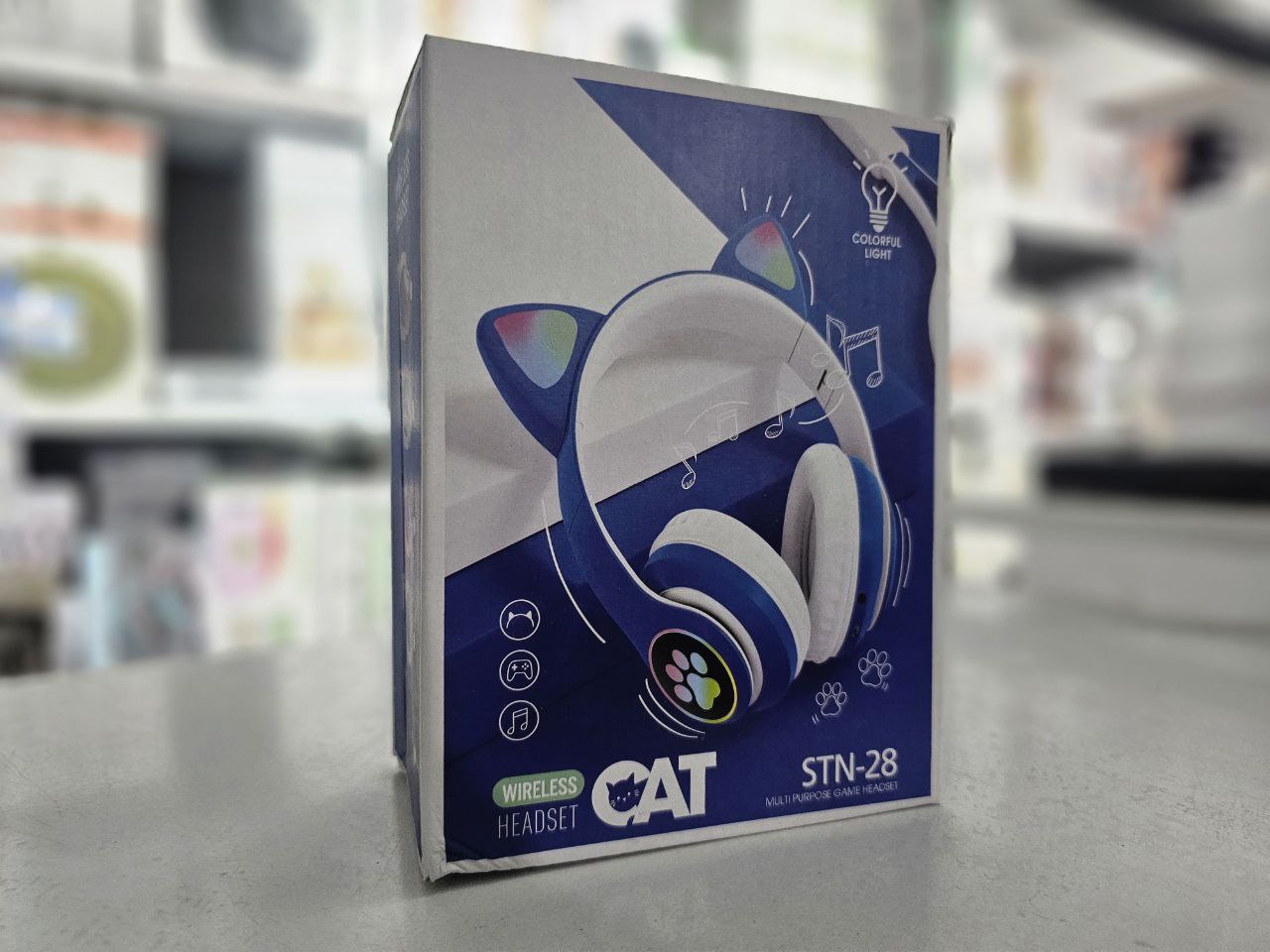 Wireless Bluetooth stereo cat ear headphones with LED and TF card slot