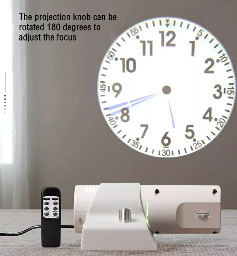Horloge murale projecteur HD rotation 180 degrés 4 couleurs