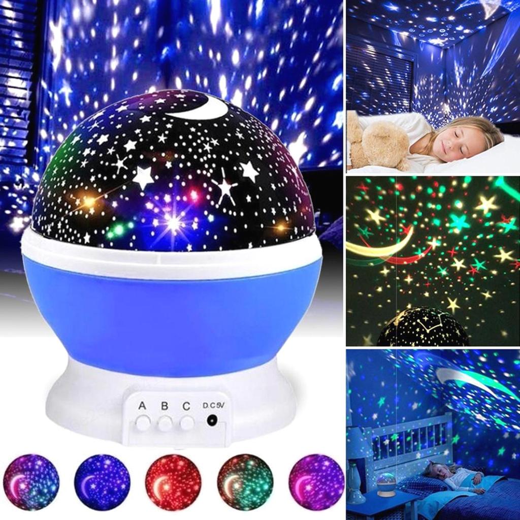 Rotating LED starry sky projector for kids room