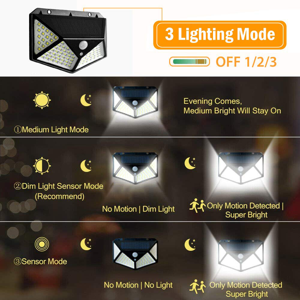 158 LED Solar Outdoor Light with Motion Sensor