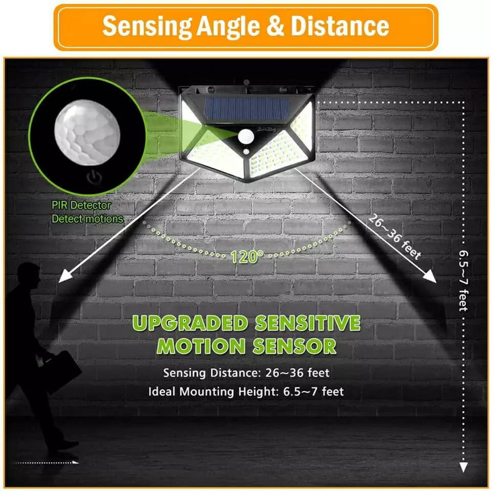 158 LED Solar Outdoor Light with Motion Sensor