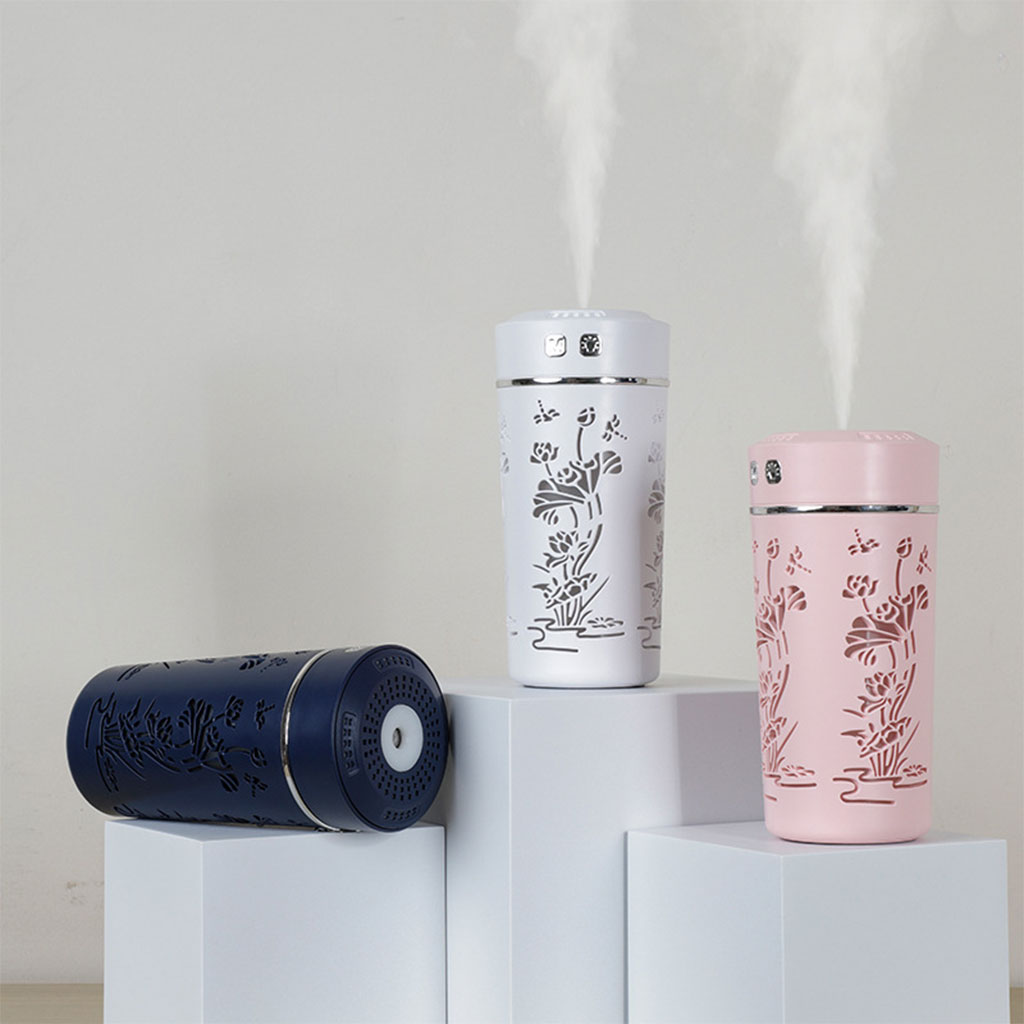 Lotus flower USB essential oil diffuser, cool mist, 250ml