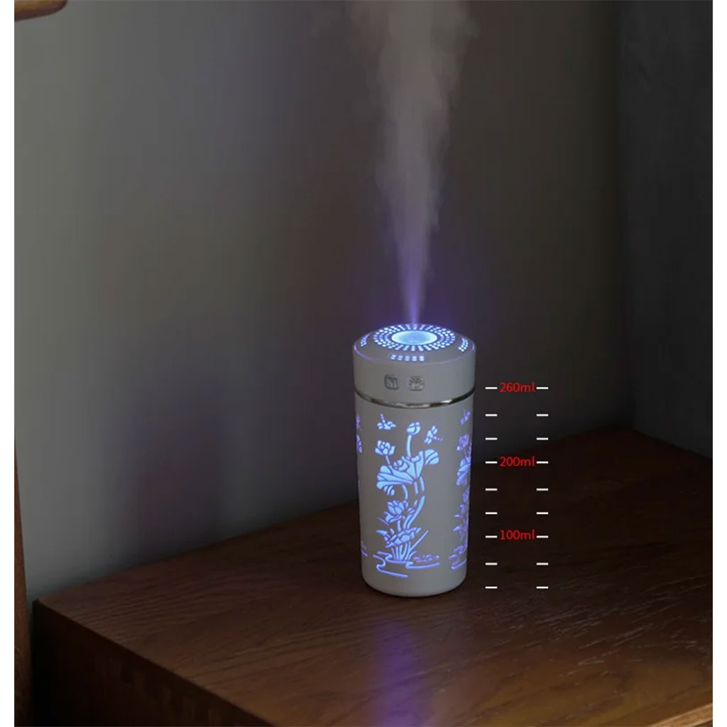 Lotus flower USB essential oil diffuser, cool mist, 250ml
