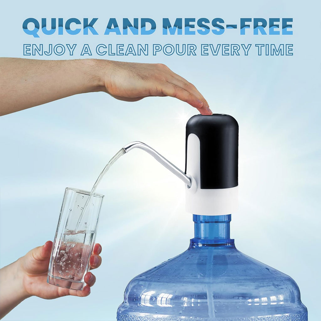 Rechargeable water bottle pump, universal 5-gallon water dispenser