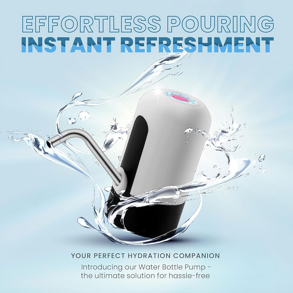Rechargeable water bottle pump, universal 5-gallon water dispenser