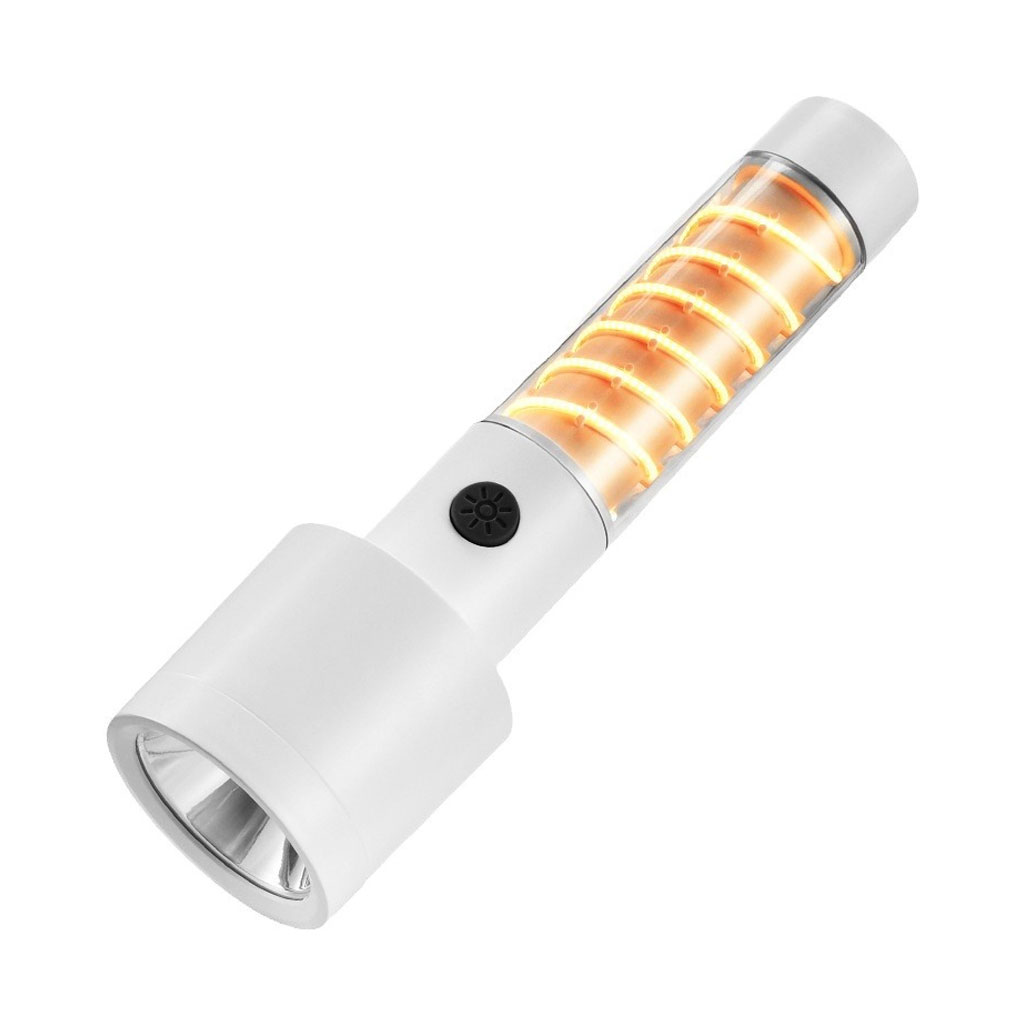 Dual light source flashlight, USB rechargeable