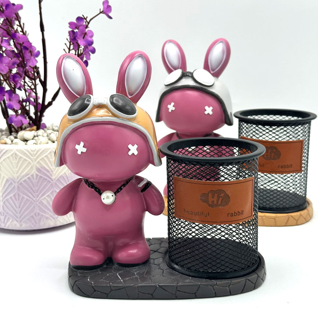 Multifunctional rabbit design pencil holder