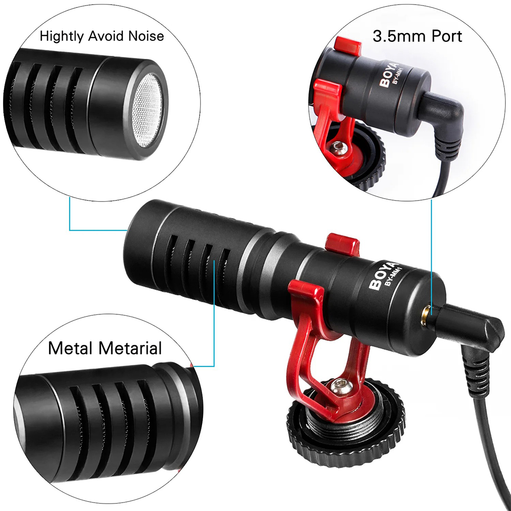 Microphone Boya MM1 pour appareils photo et smartphones