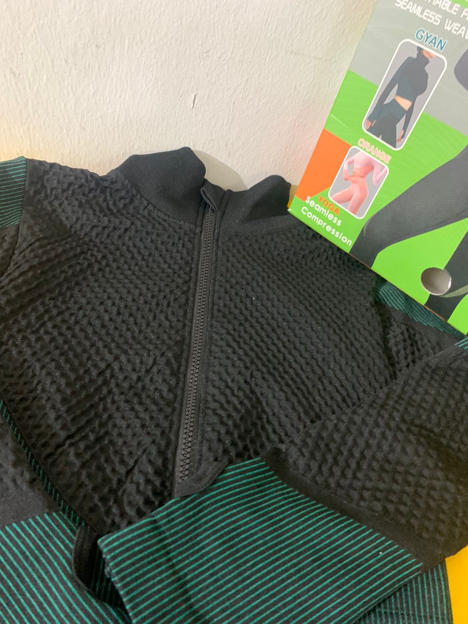 Ensemble de sport femme 2 pièces sans couture vert