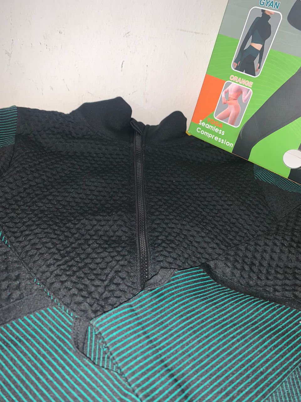Ensemble de sport femme 2 pièces sans couture vert