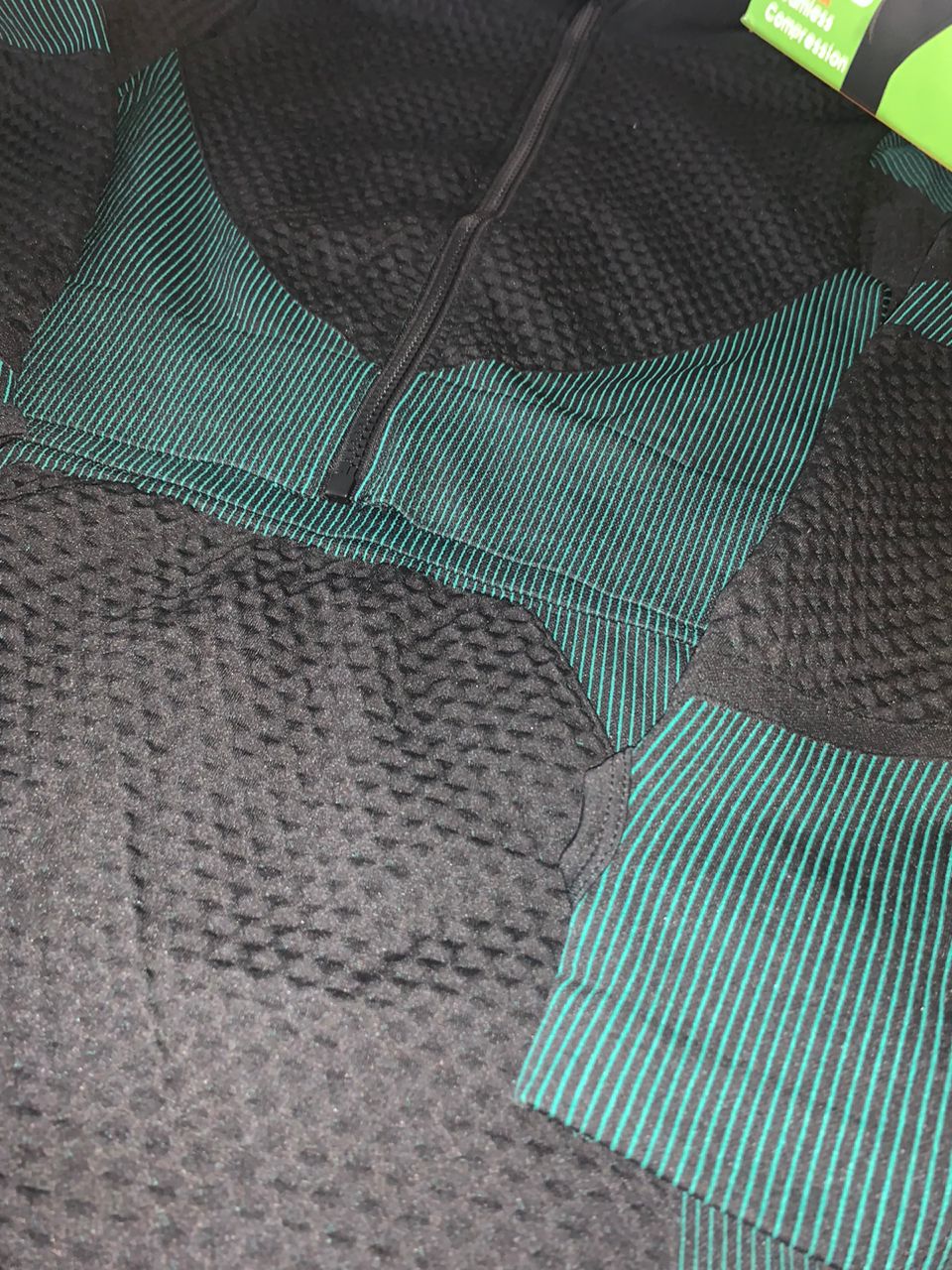 Ensemble de sport femme 2 pièces sans couture vert