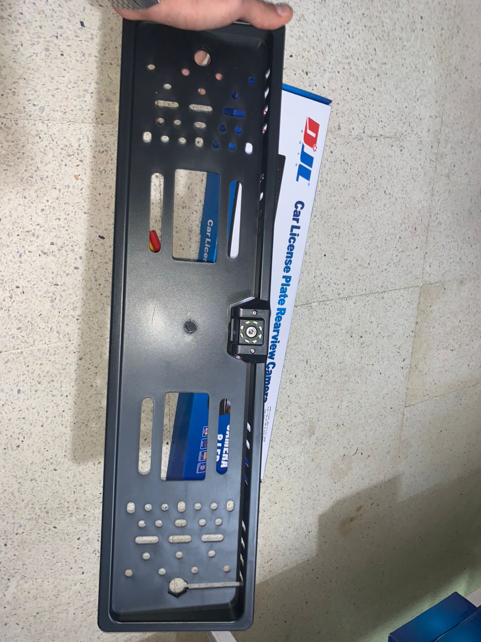 Caméra de recul HD avec support de plaque d'immatriculation, 4 LED