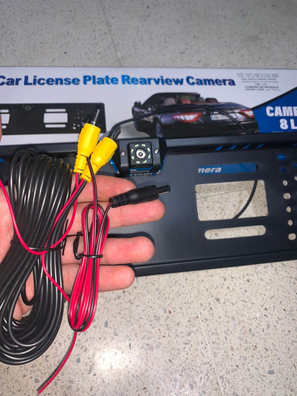 Caméra de recul HD avec support de plaque d'immatriculation, 4 LED