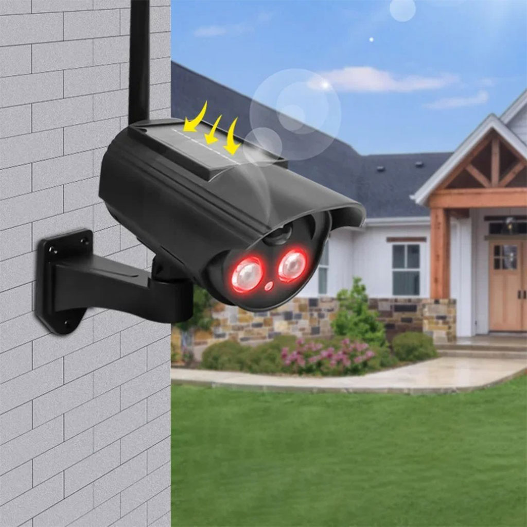 Dummy camera and solar lamp with motion sensor