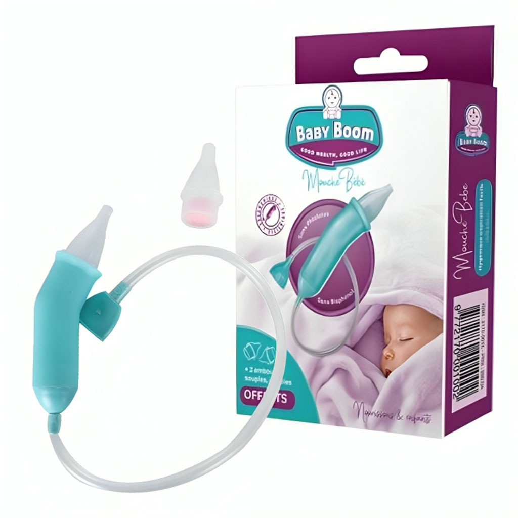 Kit de soin bébé : anneau de dentition silicone, thermomètre et mouche-bébé