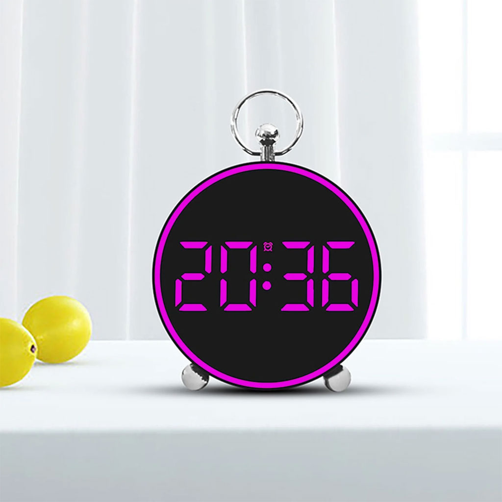 Digital LED clock with temperature display