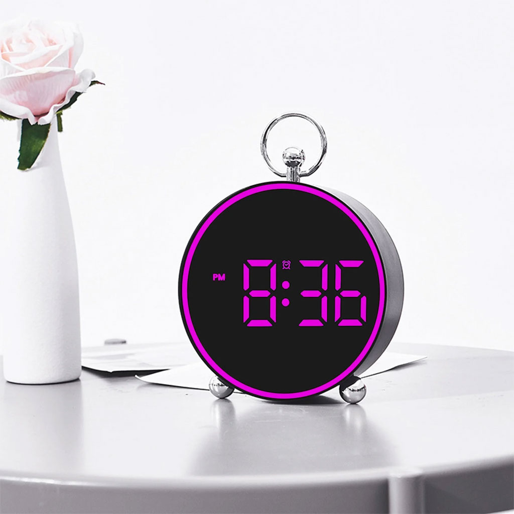 Digital LED clock with temperature display
