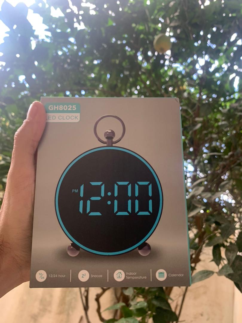 Digital LED clock with temperature display