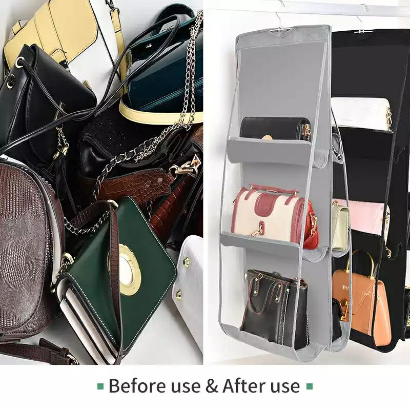 Hanging handbag organizer