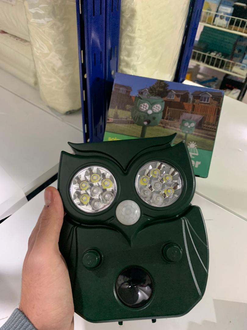 Solar ultrasonic animal repellent owl shape