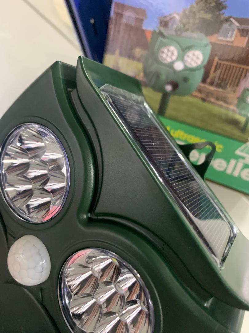Solar ultrasonic animal repellent owl shape