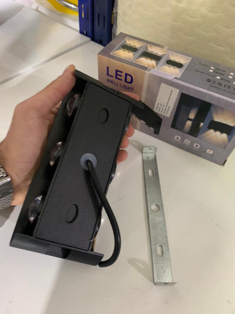 مصباح حائط خارجي LED بقدرة 6 واط، 3 مصابيح، مادة PP