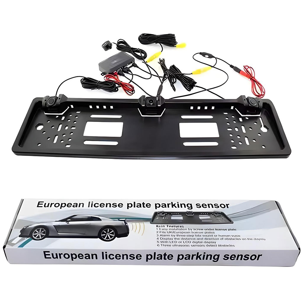 HD Rear View Camera with License Plate Frame and Parking Sensor