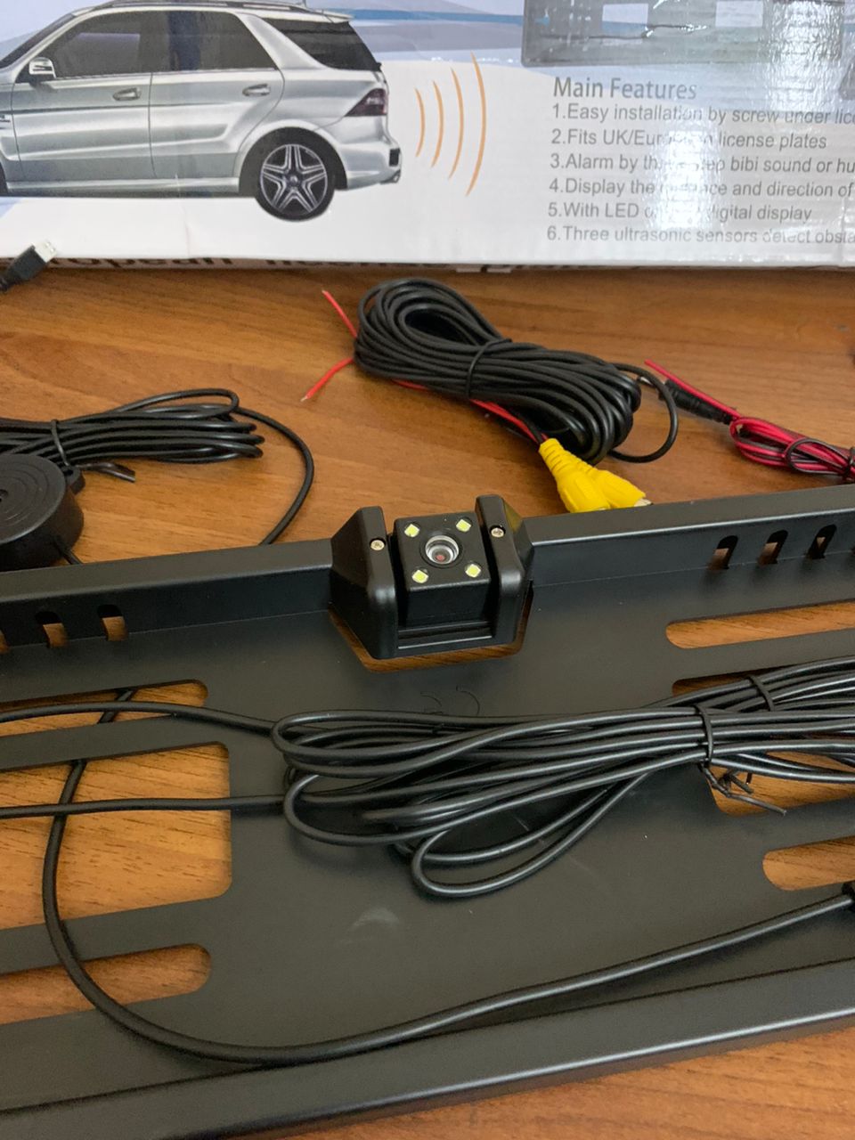 HD Rear View Camera with License Plate Frame and Parking Sensor