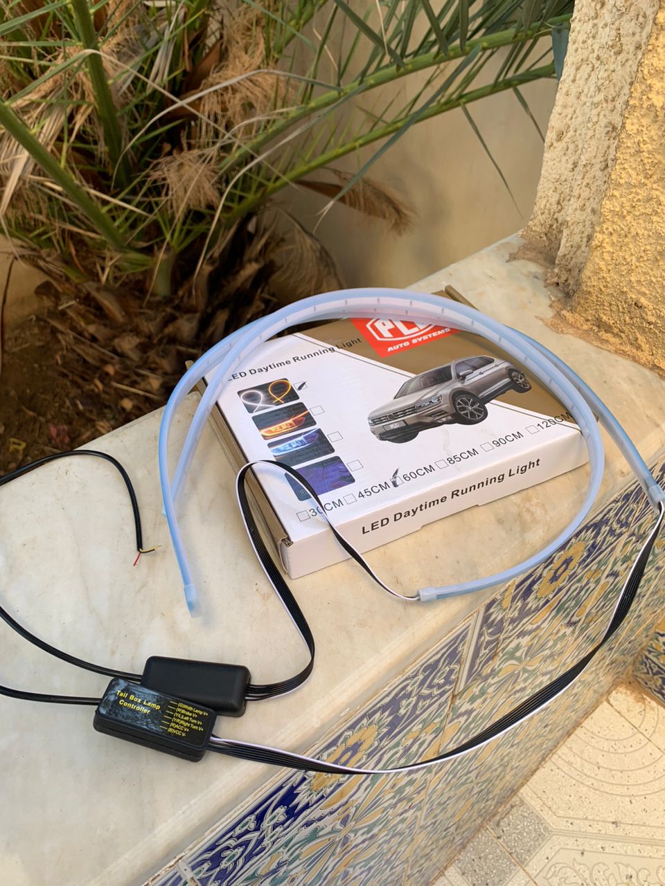 شريط إضاءة LED مقاوم للماء للسيارة 60 سم، قطعتان