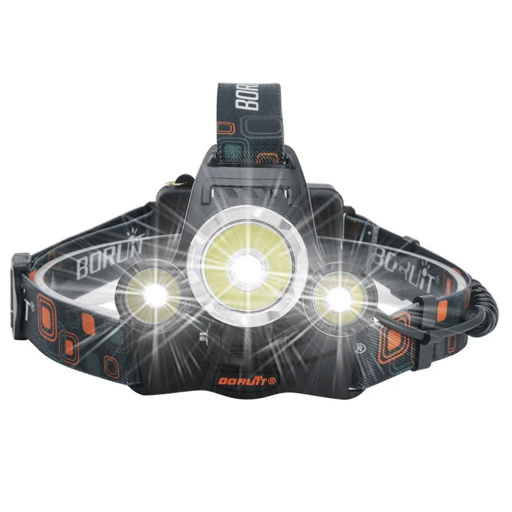 Lampe frontale LED, 4 modes, 6000K, rechargeable USB