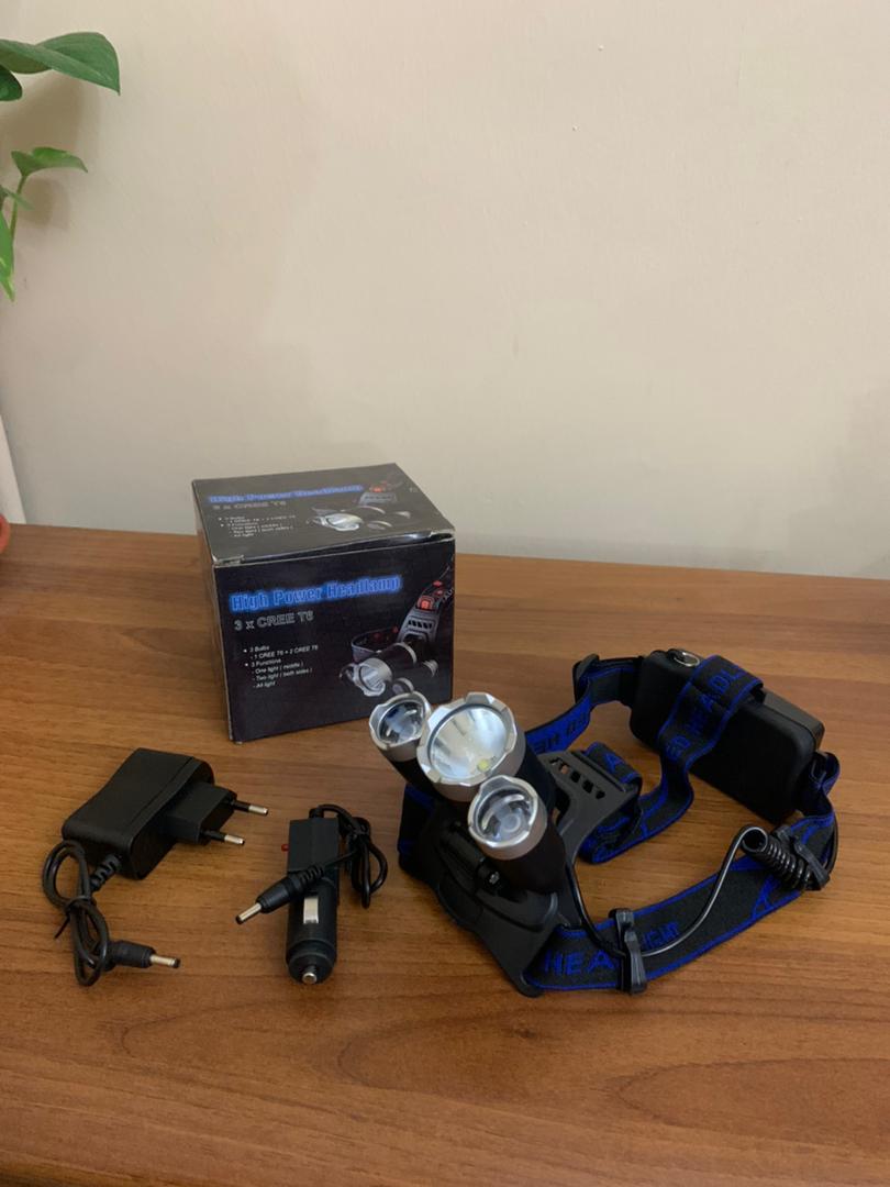 Lampe frontale LED, 4 modes, 6000K, rechargeable USB