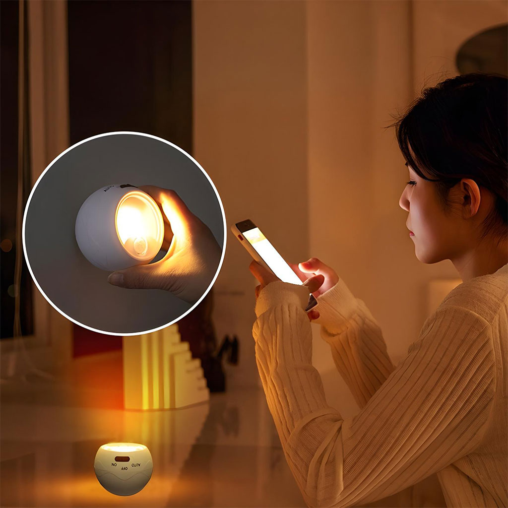 Portable 360° motion sensor COB lamp