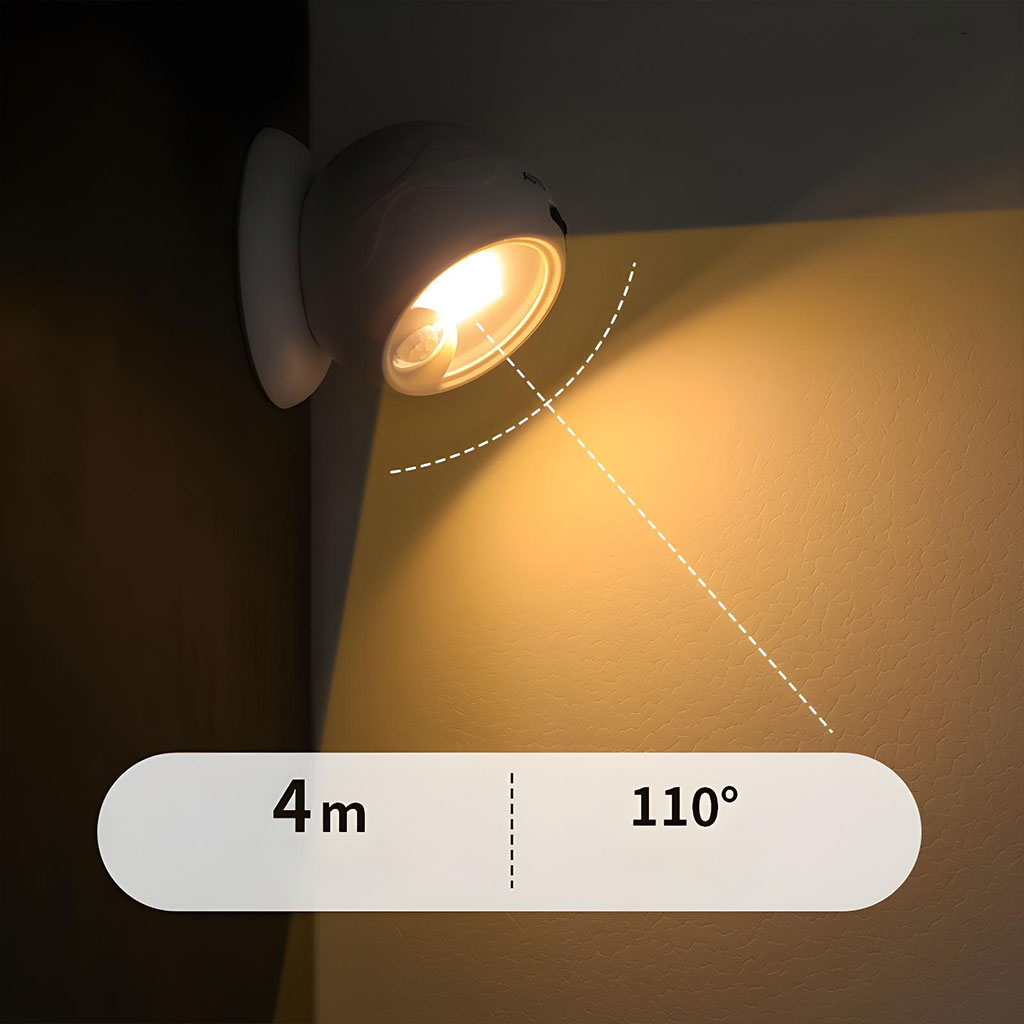 Portable 360° motion sensor COB lamp