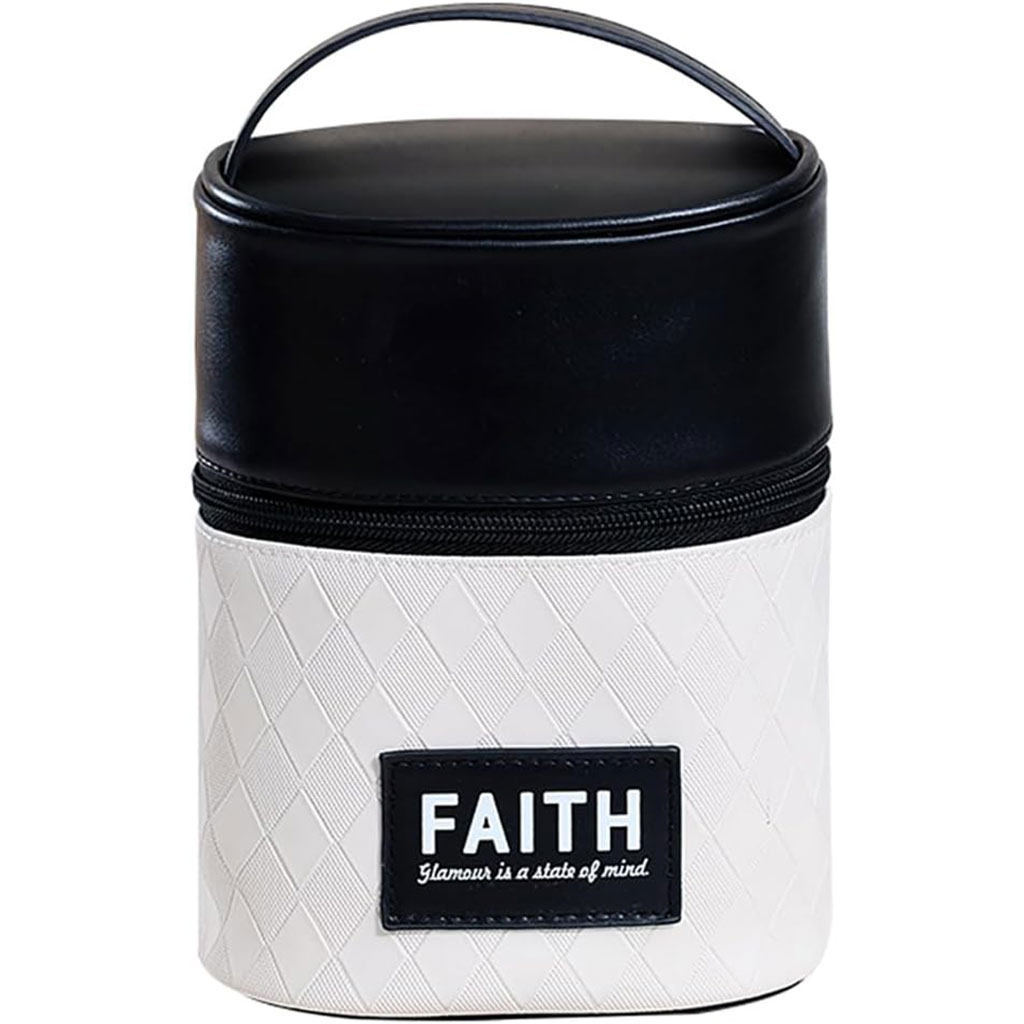 2-in-1 compact makeup bag with multiple compartments