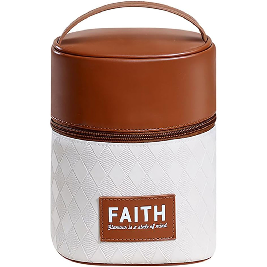 2-in-1 compact makeup bag with multiple compartments
