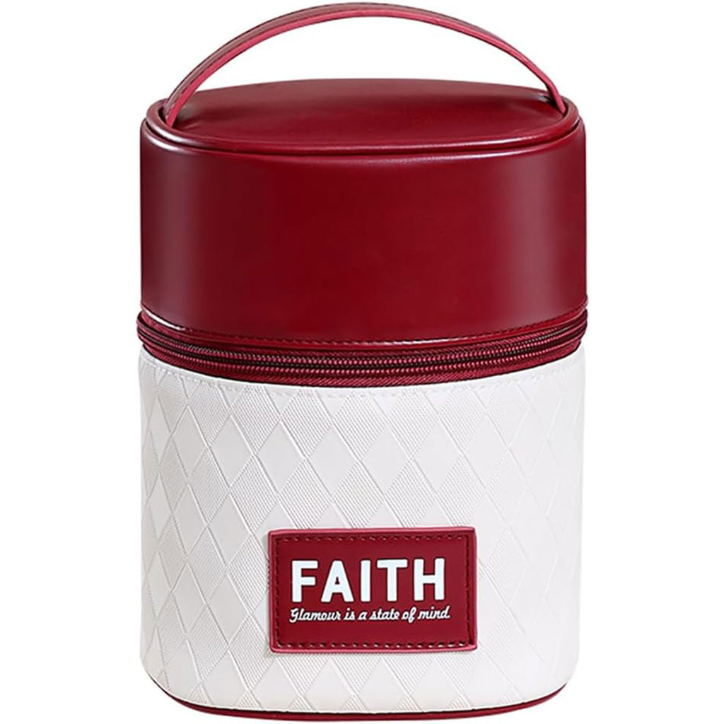 2-in-1 compact makeup bag with multiple compartments